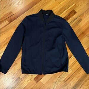 Theory Navy Zip-Front Bomber